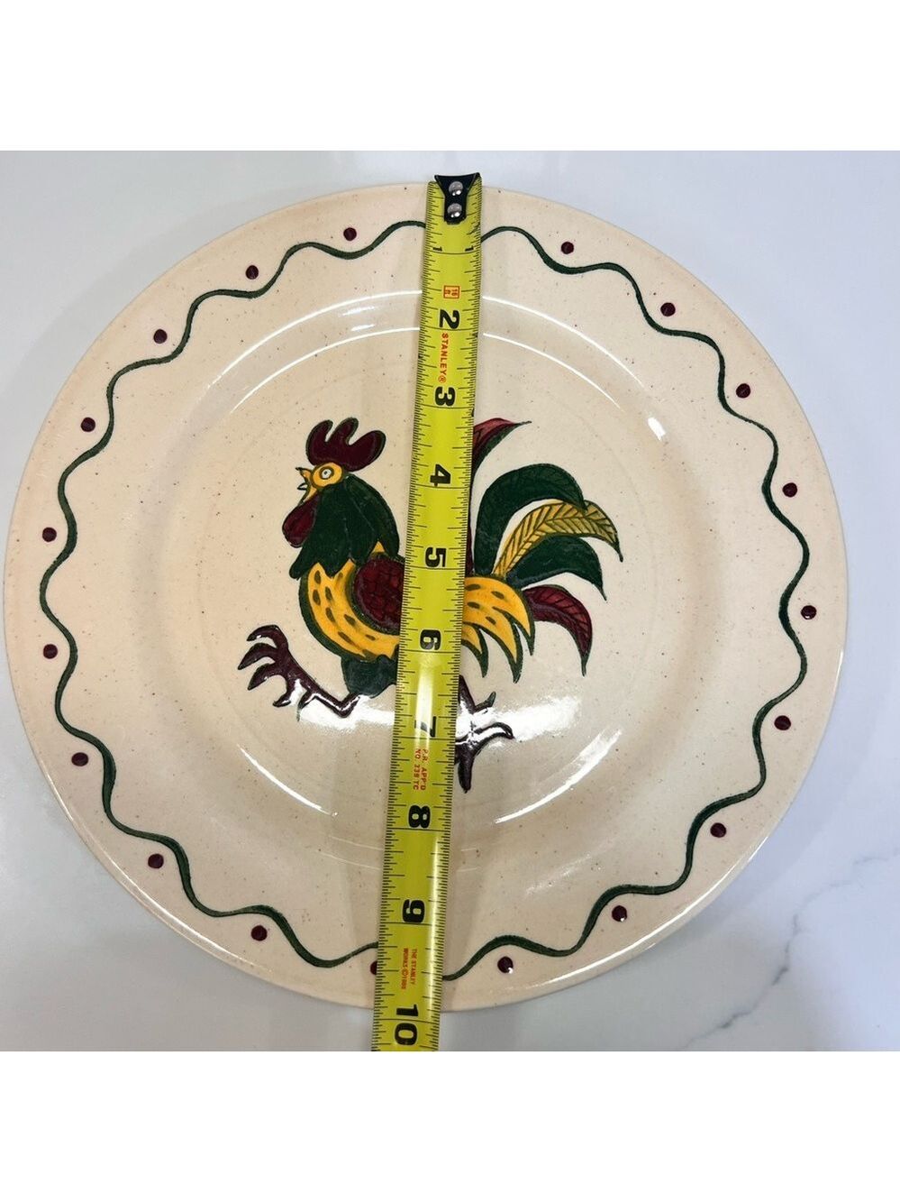 Vintage Metlox Poppytrail California Provincial Vernon Rooster 10” Dinner Plate - Picture 2 of 3